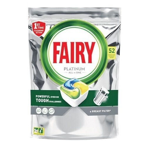 Fairy Platinum All in One Dish Washing Capsules Lemon Pack 52