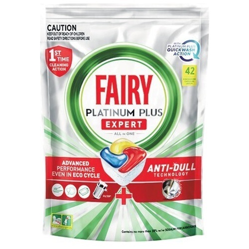 Fairy Platinum Plus  Expert One Dish Washing Capsules Pack 42 (Anti-Dull Technology)