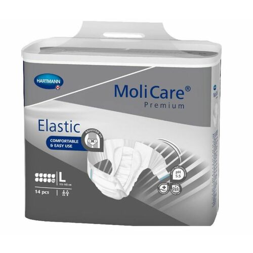 Molicare Premium Elastic LARGE 10 Drops 115-145cm 3894ml Ctn (14x4)165 673