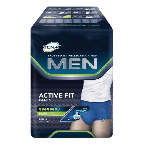 Tena Men Active Fit Pant Plus LARGE (95 -130 cm) 1010ml NAVY Carton 16 ( 8x2 ) (772629)
