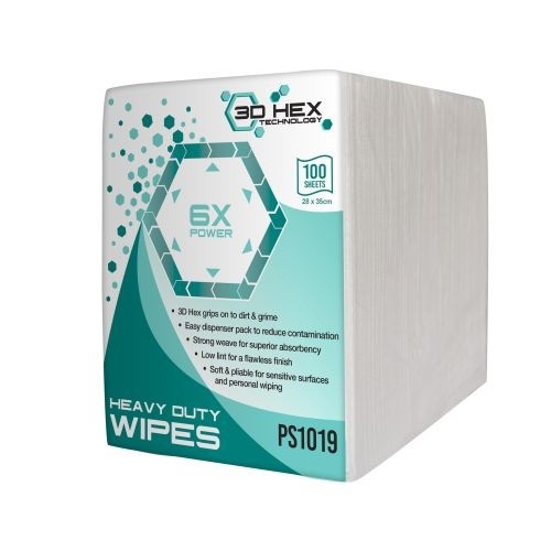 3D Hex Wiper Sheet White Pack 100