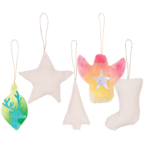 Pre-stuffed Calico Christmas Ornaments 10s