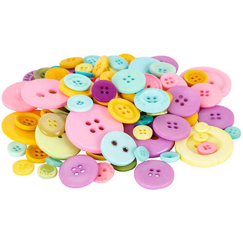 Basics Buttons PASTEL 600g approx 1400pcs (SM015)
