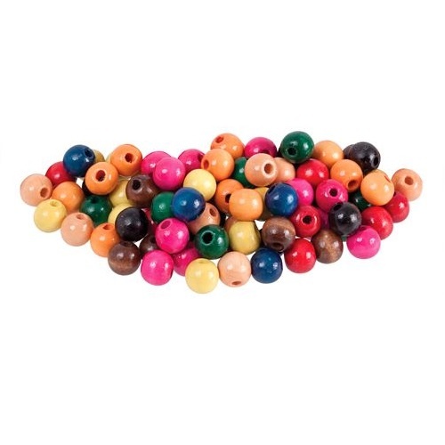 Beads Wooden 12mm 100's Assorted