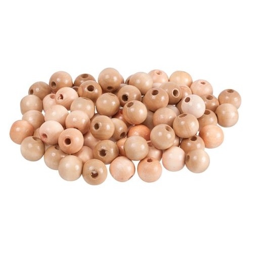 Beads Wooden 16mm 100's Natural
