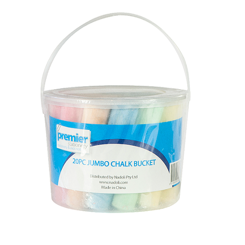 Chalk Jumbo Coloured in Bucket Pk 20