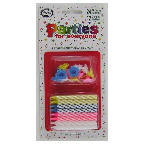 Candle Birthday Alpen With Holder 431121 PACK 24