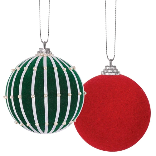 Flocked Baubles 6cm Pack of 10 (DEZ001)