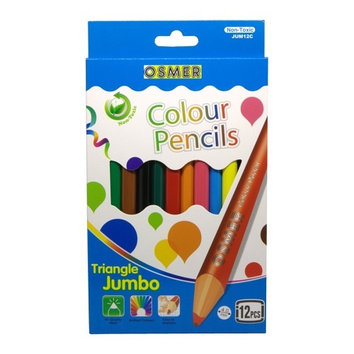 Osmer Jumbo Triangle 12 Colour Pencils Pk 12