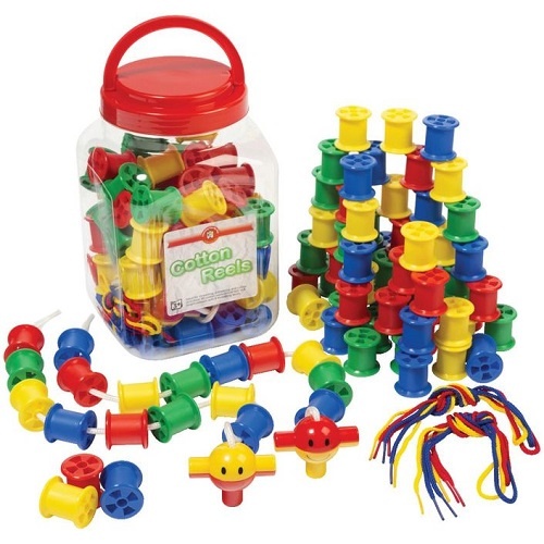 Learning Can Be Fun Cotton Reels Jar of 80