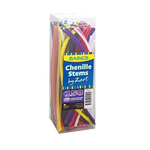 Basics Chenille Stems 30cm Assorted Pack (150)