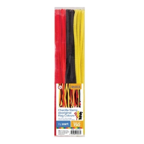 Zart Chenille Stems Aboriginal Flags 150s (CHZ106)