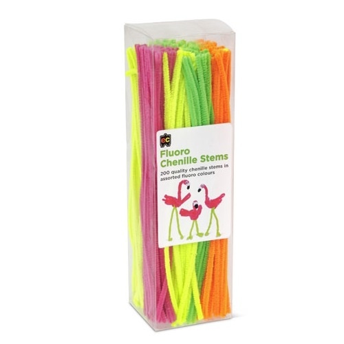 Chenille Stems Fluoro 30cm Packet 200