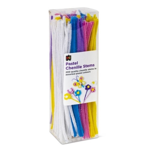 Chenille Stems Pastel 30cm Pack 200