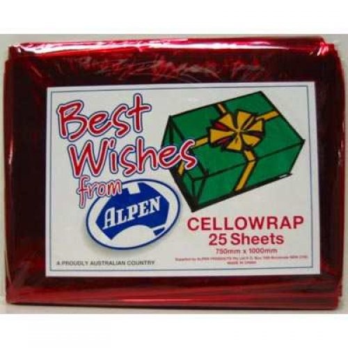 Cellophane Alpen 750 x 1000mm Pink Pk 25