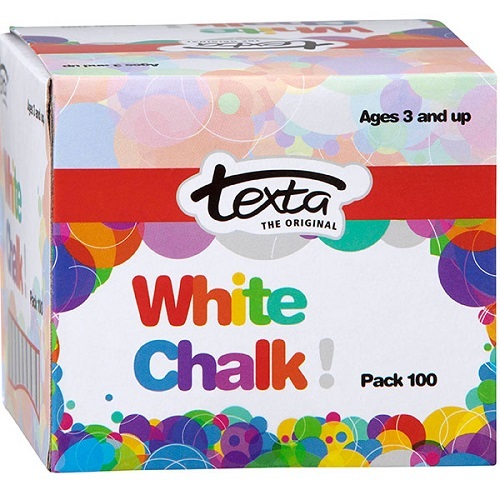 Texta Dustless Chalk WHITE Box 100 
