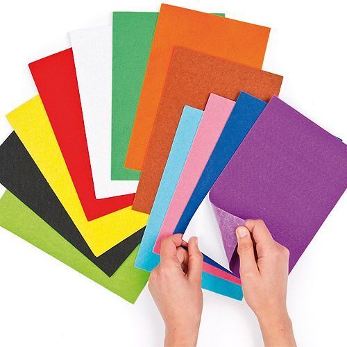 Adhesive Felt Sheets A4 Assorted Pack (12)
