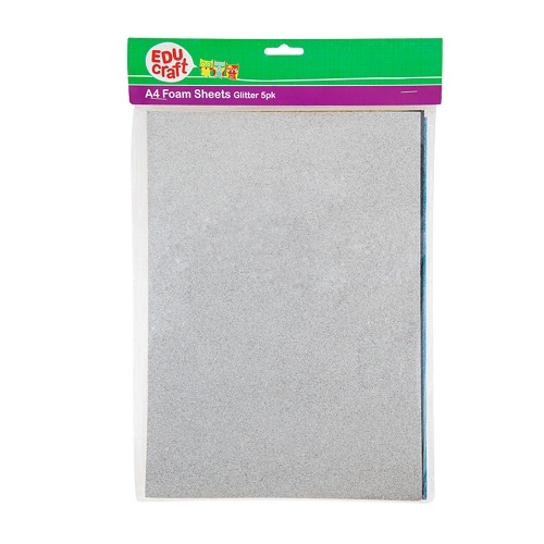 A4 Foam Sheet Glitter Pack 5 