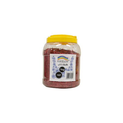 Rainbow Glitter Jar 1 Kg Red