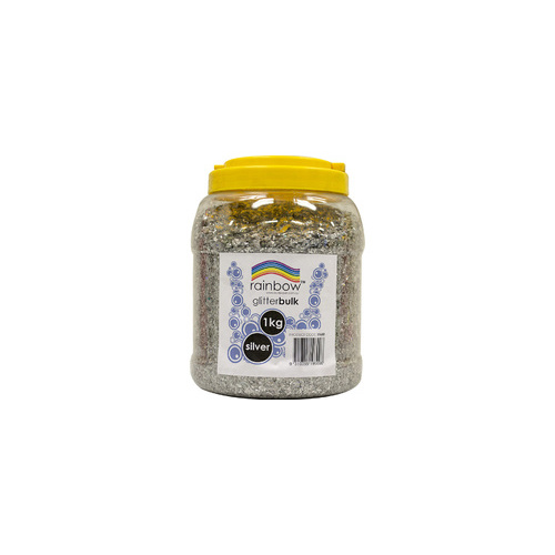 Rainbow Glitter Jar 1 Kg Silver