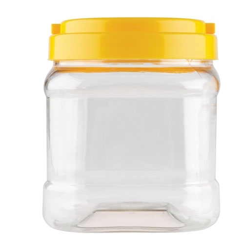 1.5ltr Plastic Jar Yellow Lid (120 x 150mm)