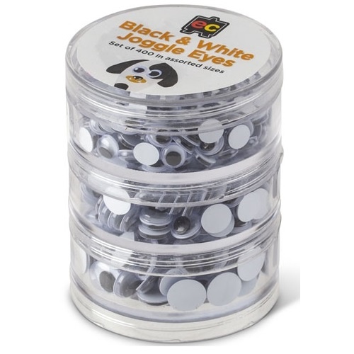 EC Joggle Eyes Black and White Assorted  Set 400 (JEBW400)