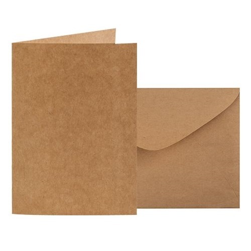 Kraft Card & Envelope 120 x 170mm (folded) 20’s (PA307)