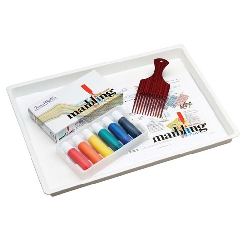 Marbling Ink Tray Comb & Paper Set