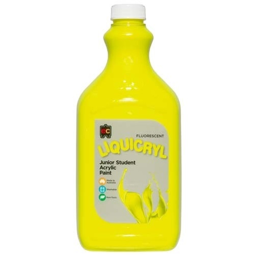 Liquicryl Junior Student Acrylic 2L Fluoro Yellow