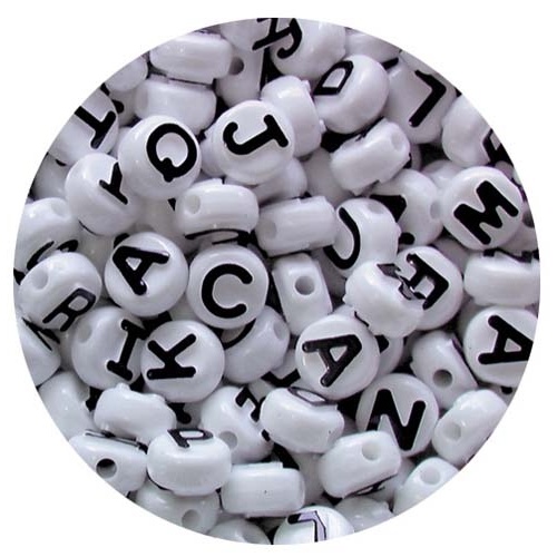 Pony Beads Alphabet Mixed 350pc 10mm Diameter