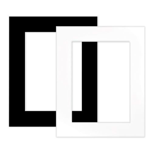 Photo Frame Precut Mount Black/White A4  Pk 10 (CB455)