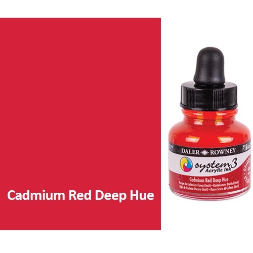 Daler Rowney System 3 Ink 29.5ml Cad Red Deep Hue