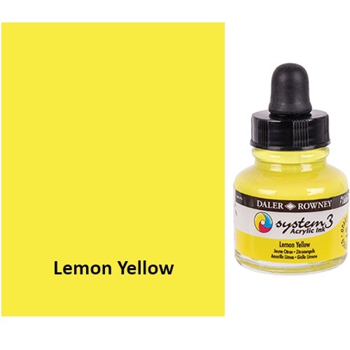 Daler Rowney System 3 Ink 29.5ml Lemon Yellow 