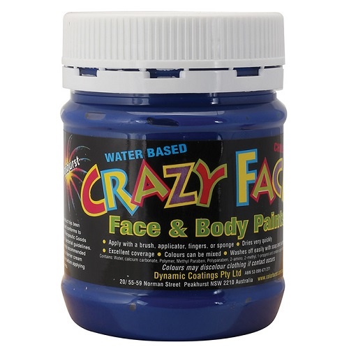 Crazy Faces Face & Body Paint Blue 250ml