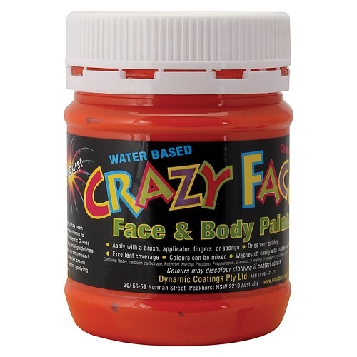 Crazy Faces Face & Body Paint Orange 250ml