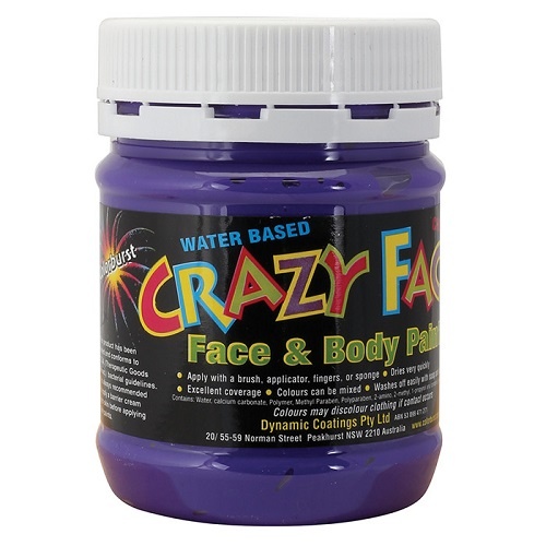 Crazy Faces Face & Body Paint Purple 250ml