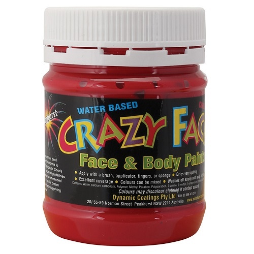 Crazy Faces Face & Body Paint Red 250ml