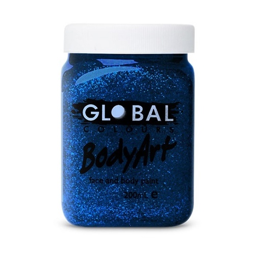 Crazy Faces Face & Body Paint Glitter Blue 250ml