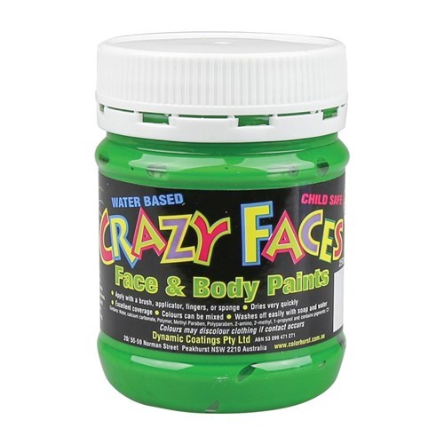 Crazy Faces Face & Body Paint Green 250ml