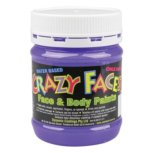 Crazy Faces Face & Body Paint Glitter Purple 250ml