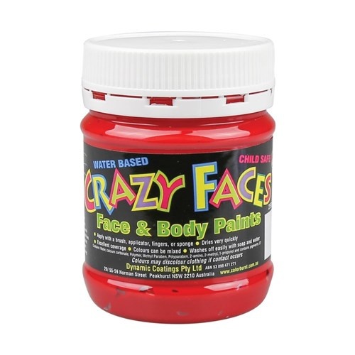 Crazy Faces Face & Body Paint Glitter Red 250ml
