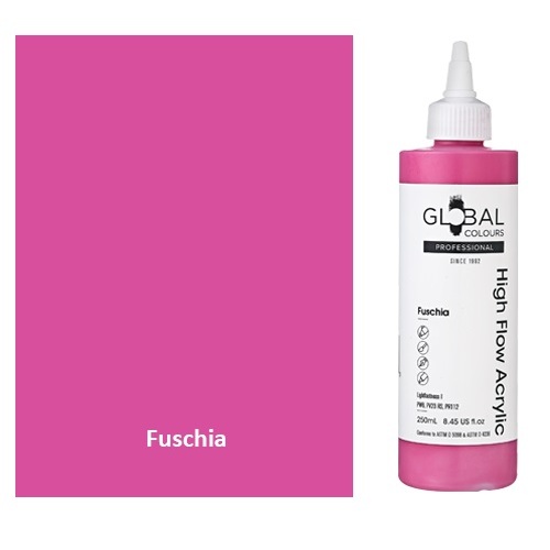Global High Flow Acrylic Paint 250mL Fuschia