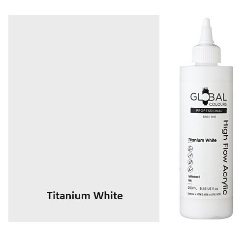 Global High Flow Acrylic Paint 250mL Titanium White