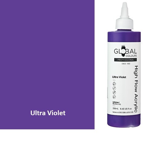 Global High Flow Acrylic Paint 250mL Ultra Violet