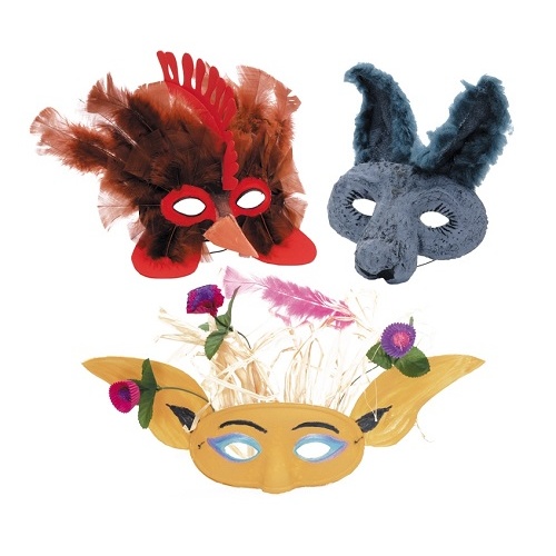 Half Mask Paper Mache With Elastic Pk 24
