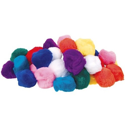 Pom Poms 50mm Assorted Colours Pack 50 (PP150-AS)