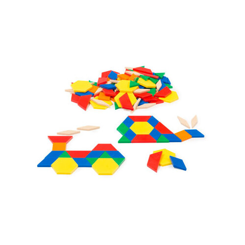 Solid Plastic Pattern Blocks Jar of 126 (EVLPBP126)