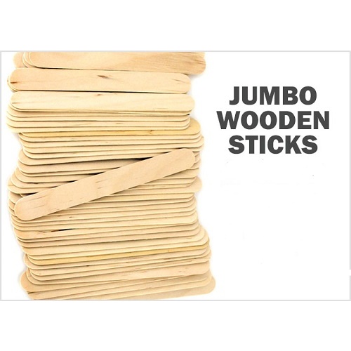 Jumbo Paddle Pop Stick Natural Pk 100