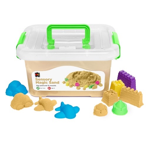 Sensory Magic Sand with Moulds 2kg Tub Natural (MS2N)