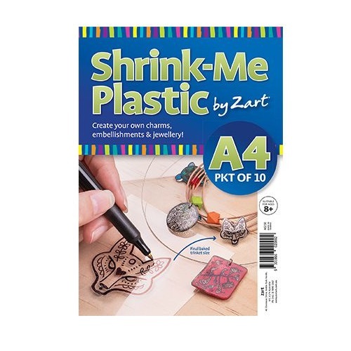 Shrink-Me Plastic CLEAR A4 Pack of 10 sheets (AE250)
